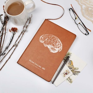 Regalo personalizado para neurólogo: diario personalizado, regalo para enfermera neurológica, diario de anatomía cerebral para graduación de neurología, regalo de graduación de neurociencia imagen 2