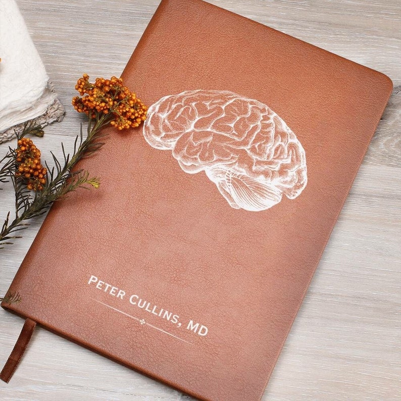 Regalo personalizado para neurólogo: diario personalizado, regalo para enfermera neurológica, diario de anatomía cerebral para graduación de neurología, regalo de graduación de neurociencia imagen 7