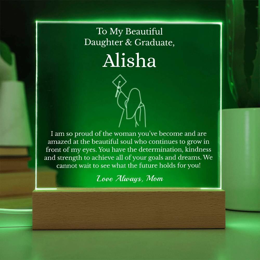 Class Of 2025 Graduation Night Light – Personalized Name Lamp With USB, Wood Base, Warm Yellow Light, Gift For Daughter, Granddaughter, Sister, Student