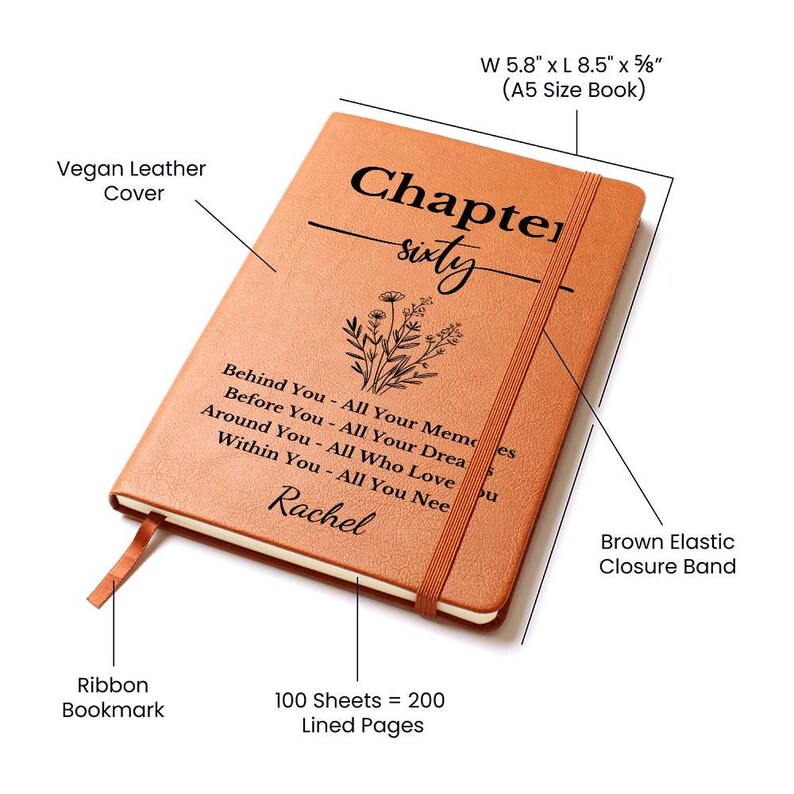 Chapter 60 Journal Chapter 60 Journal, Personalized Birthday Gift for 60th Birthday, Sixty ...