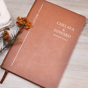 Love Letters Journal - Personalized Couples Notebook - Custom First Anniversary Paper Gift for Husband Wife - Memories Together