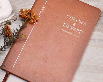Diario de cartas de amor - Cuaderno personalizado para parejas - Regalo personalizado en papel para el primer aniversario para esposo y esposa - Recuerdos juntos