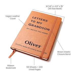 Briefe an meinen Enkel personalisiertes Namensnotizbuch - neue Oma Geschenk, Großeltern personalisiertes Journal, Enkel Geschenk, Oma Erinnerungsbuch Bild 3