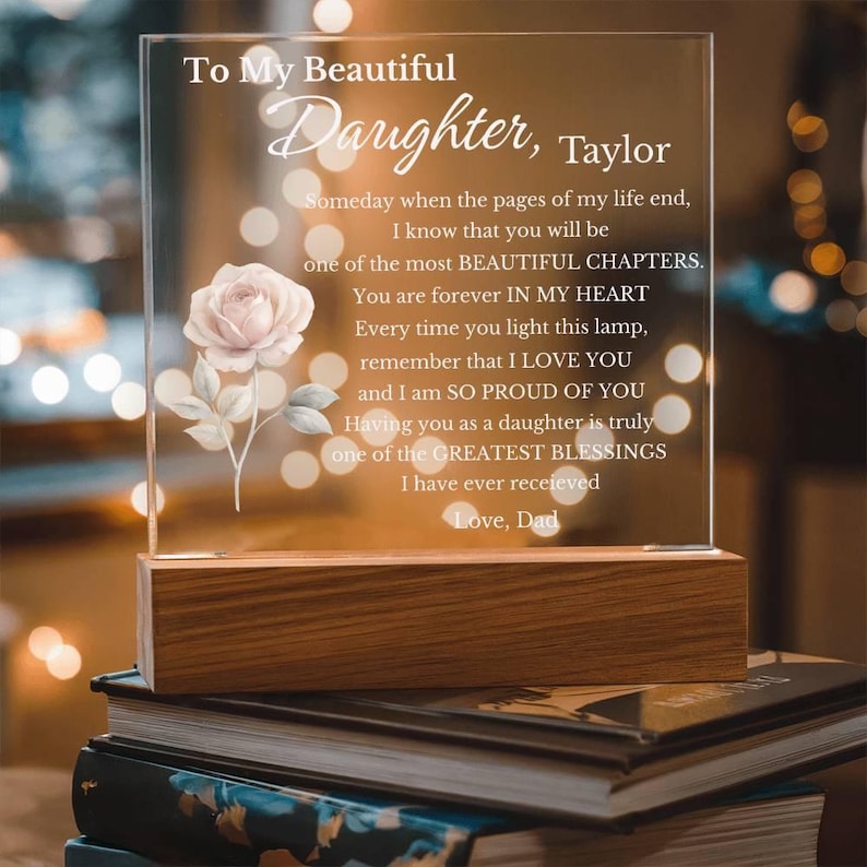 Daughter Sign Personalized My Beautiful Daughter Engraved Acrylic Sign for Daughter ...