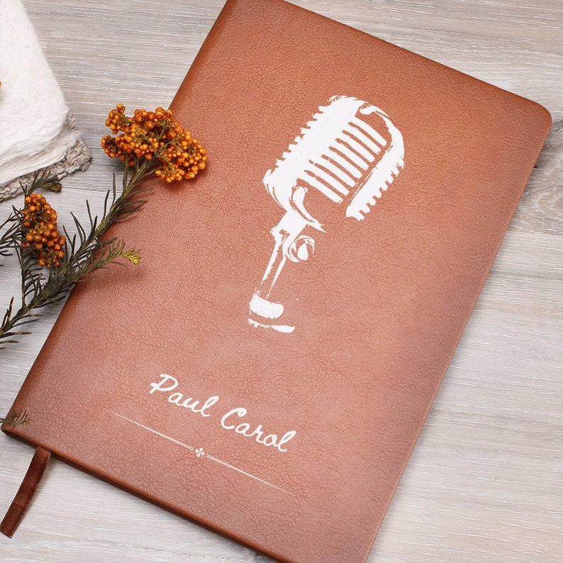 Classic Microphone - Journal Personalized Lyric Journal, Gift for Singer, Songwriter, Gift for Artist, Gift for Podcast, Speaker, Musician image 5