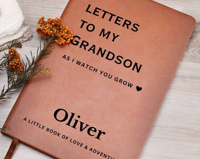 Letters To My Grandson Personalized Name Notebook - New Grandma Gift, Grandparent Personalized Journal, Grandson Gift,  Grandma Memory Book