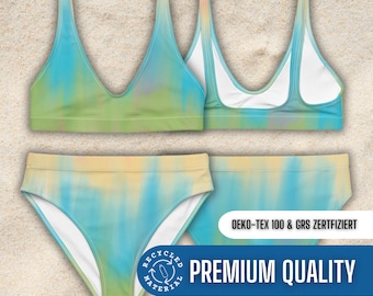 Premium Figurschmeichelndes High-Waist Bikini Set, nachhaltiges  rPET aus recycelten Plastikflaschen, XS bis 3XL