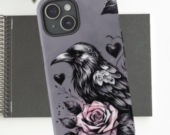Raven Phone Case, Gothic Raven iPhone Case, iPhone 16 Case, iPhone 15  Pro Case, iPhone 14 Case, iPhone 13 Pro Max, Samsung Case