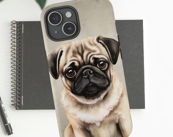 Cute Pug Phone Case, Dog iPhone Case, iPhone 15 Case, iPhone 15 Pro Case, iPhone 14 Case, iPhone 13 Pro Max,  Samsung Phone Case