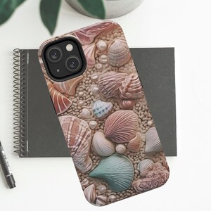 Sea Shell Phone Case, Seashells iPhone Tough Case, 3D Sea Shell Case, iPhone 14 Case, iPhone 14 Pro, iPhone 13 Pro Max Case, iPhone 12 Pro