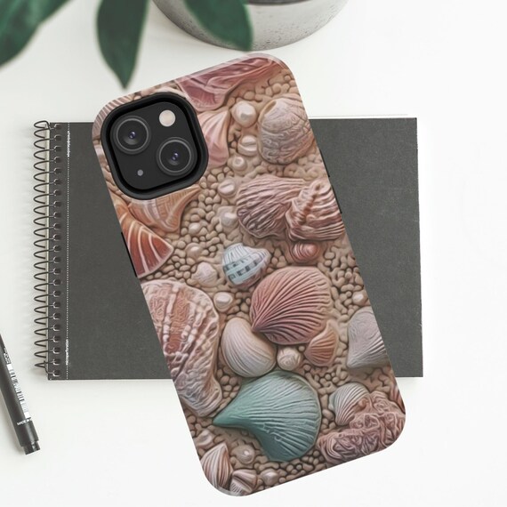 Sea Shell Phone Case, Seashells iPhone Tough Case, 3D Sea Shell Case, iPhone 14 Case, iPhone 14 Pro, iPhone 13 Pro Max Case, iPhone 12 Pro