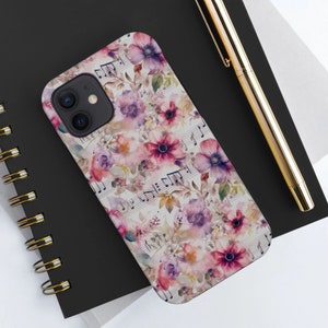Floral Music Notes Phone Case, Music iPhone Tough Case, Sheet Music Phone Case, iPhone 14 Case, iPhone 14 Pro, iPhone 13 Pro Max, iPhone 12