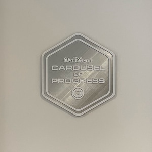 Disney Carousel of Progress Attraction Silver and White 3D printed Sign plaque