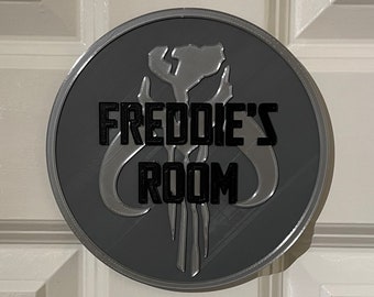 Star Wars Mandalorian Inspired Personalised 3D Printed Door Sign