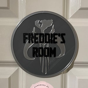 Star Wars Mandalorian Inspired Personalised 3D Printed Door Sign