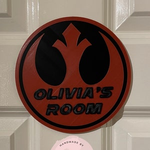 Star Wars Rebel Inspired Personalised 3D Printed Door Sign