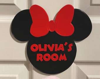Op Disney Minnie Mouse geïnspireerd gepersonaliseerd deurbord