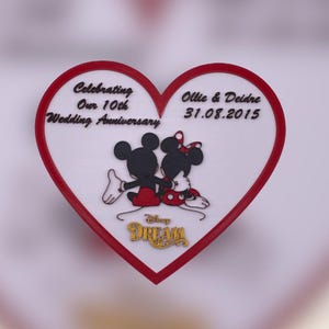 Disney Cruise Mickey and Minnie Inspired Anniversary Celebrating Inspired Stateroom Decoration Personalised Magnetic 3D Printed Sign