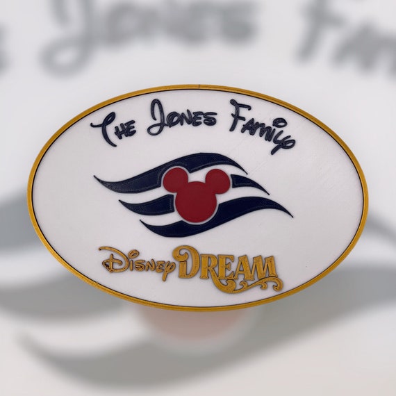 Disney Cruise Line Disney Dream Inspired Stateroom Decoration Personalised Family Name Magnetic 3D Printed Sign