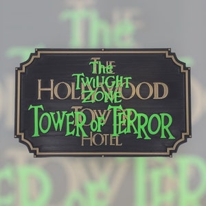 Disney Tower of Terror, Hollywood Tower Hotel Inspired 3D printed Sign plaque