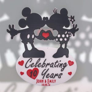Disney Cruise Mickey and Minnie inspired Anniversary Celebrating Inspired Stateroom Decoration Personalised Magnetic 3D Printed Sign