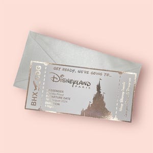 Personalised Disneyland Paris Inspired Trip Ticket | Disney Reveal and Keepsake | Perfect Gift For Your Magical Trip