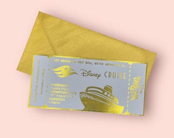 Boleto de viaje personalizado inspirado en Disney Cruise Line / Descubre y guarda Disney Cruise Line / El regalo perfecto para tu crucero mágico