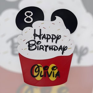 Personalised Disney Cruise Mickey Inspired Birthday Stateroom Door Sign Decoration | Magnetic 3D Printed Sign