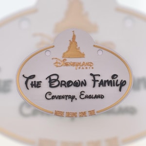 Cartello per passeggino personalizzato con stampa 3D ispirato a Disneyland Paris / Targa con nome per passeggino / Accessorio magico per le vacanze in famiglia