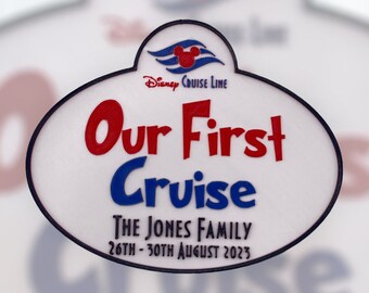 Personalised Disney Cruise Line Inspired "Our First Cruise" or " My First Cruise" Stateroom Door Sign Decoration | Magnetic 3D Printed Sign