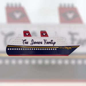 Personalised Disney Cruise Line Ship Inspired Stateroom Door Sign Decoration | Magnetic 3D Printed Sign | Family Name, Ports, Dates