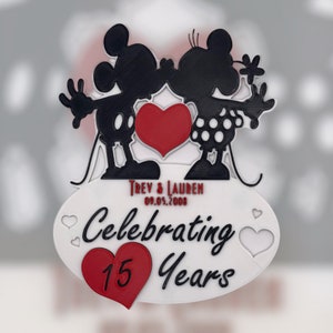 Disney Cruise Mickey and Minnie Anniversary Celebrating Inspired Stateroom Decoration Personalised Magnetic 3D Printed Sign