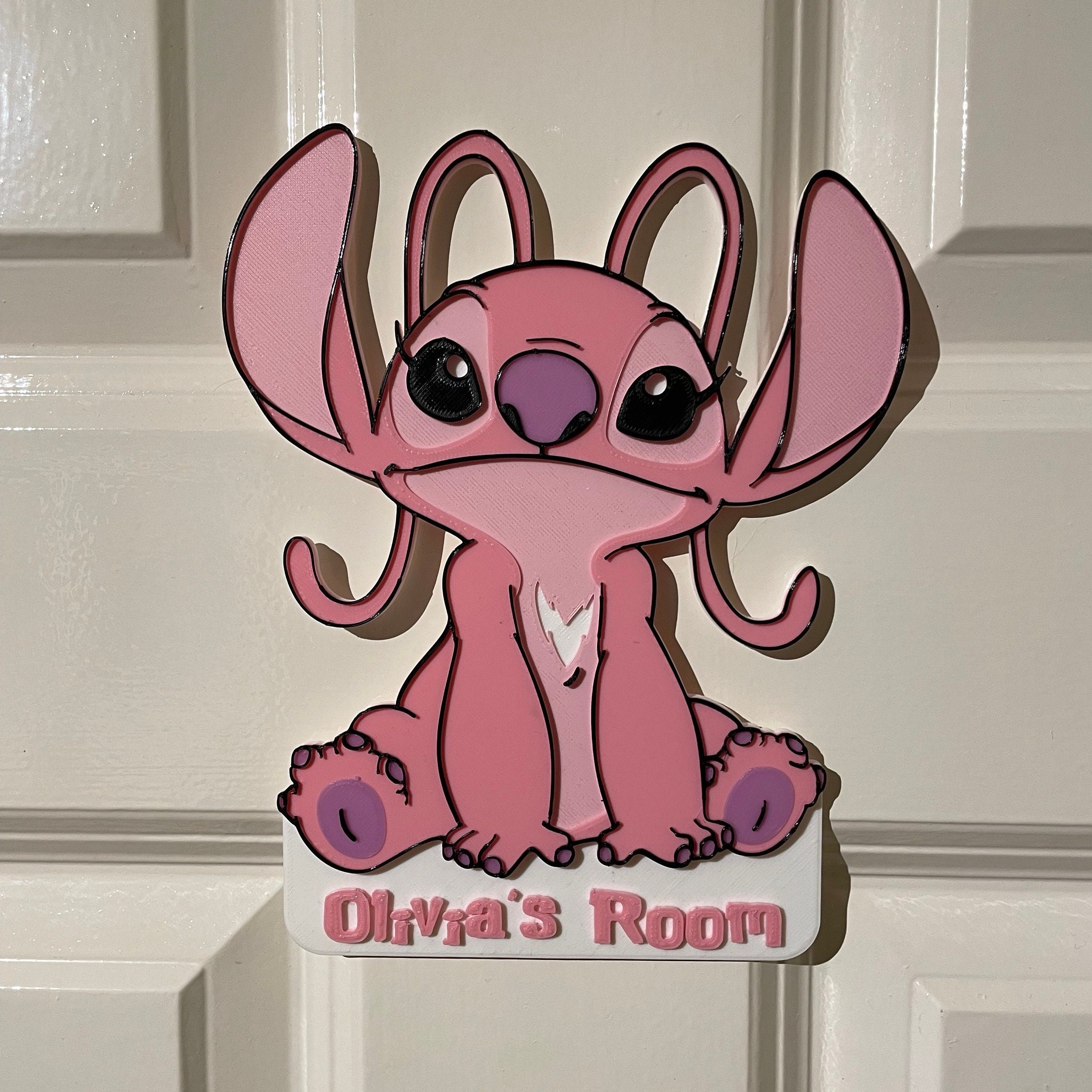 Personalised Lilo & Stitch Inspired 'angel' 3D Printed Door Sign