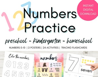 Number Identification Activities and Posters | Preschool Kindergarten Homeschool | Numbers 0-10