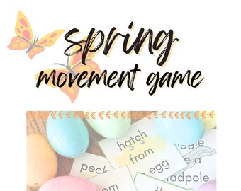 Spring Movement Game | Gross Motor Skills Activity Indoor Outdoor Toddler Preschooler Kid Verbs Direction Following Easter Egg Activity