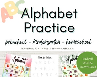 A-Z Alphabet Letter Activities | Preschool and Kindergarten Homeschool Classroom | Dry Erase and Printable Activities and Posters