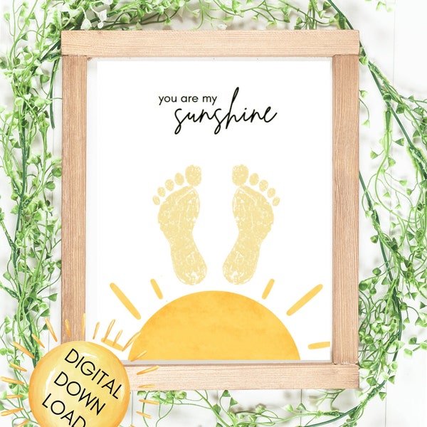 Baby Footprint Keepsake | Toddler Handprint Keepsake | You Are My Sunshine | Memory Box