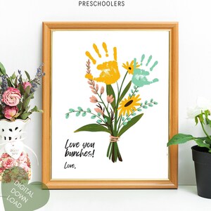 Love You Bunches Mother's Day Gift | From Baby Toddler Preschooler Kid Grandkids | For Mom Mother Grandma Stepmom | Handprint DIY Keepsake