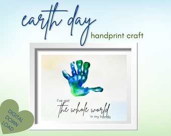 Earth Day Handprint Keepsake Craft DIY | Celebrate I've Got the Whole World In My Hands | Baby Toddler Preschooler Kid Memory Box April