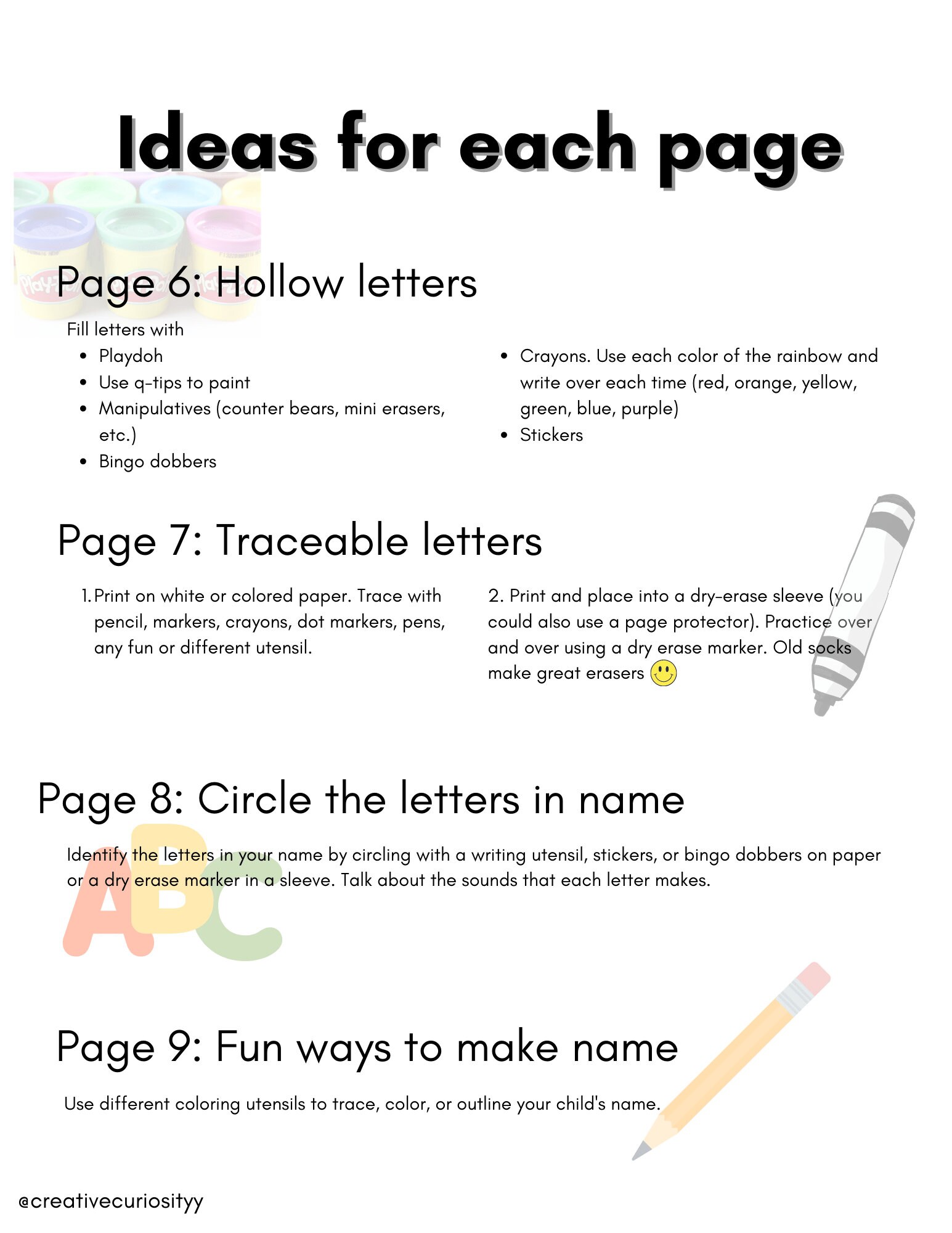 EDITABLE Name Activities for Toddlers, Preschoolers, Kindergarten ...