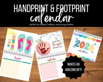 2026 Handprint Calendar | DIY Gift for Parents, Grandparents | Christmas Father's Day Mother's Day Grandparents Day