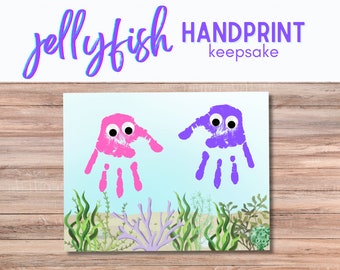 Jellyfish Handprint Keepsake | Baby Toddler Preschooler Kid | Memory Box | Summer Activity