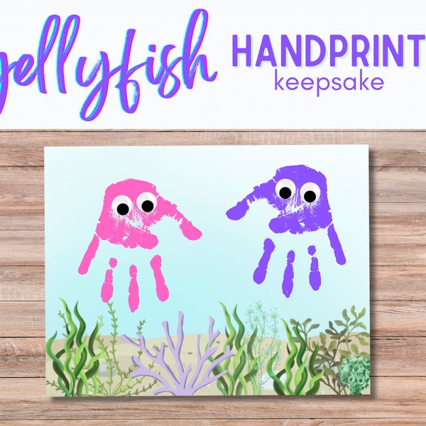 Jellyfish Handprint Keepsake | Baby Toddler Preschooler Kid | Memory Box | Summer Activity