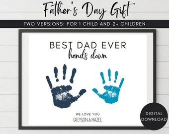 Best Dad Ever Handprint Keepsake | Gift for Dad Father Grandpa Stepdad Papa | Fathers Day Gift | DIY Craft Easy Printable