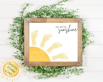 Baby Footprint Keepsake | Toddler Handprint Keepsake | You Are My Sunshine | Memory Box