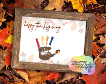 Thanksgiving Turkey Handprint Keepsake | Seasonal Craft for Babies Toddlers Kids | Memory Box | First Thanksgiving