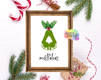 Mistletoes | Baby's First Christmas Keepsake | Gift for Grandparent, Parent, Loved Ones | Footprint Keepsake | Christmas Memories | DIY Gift
