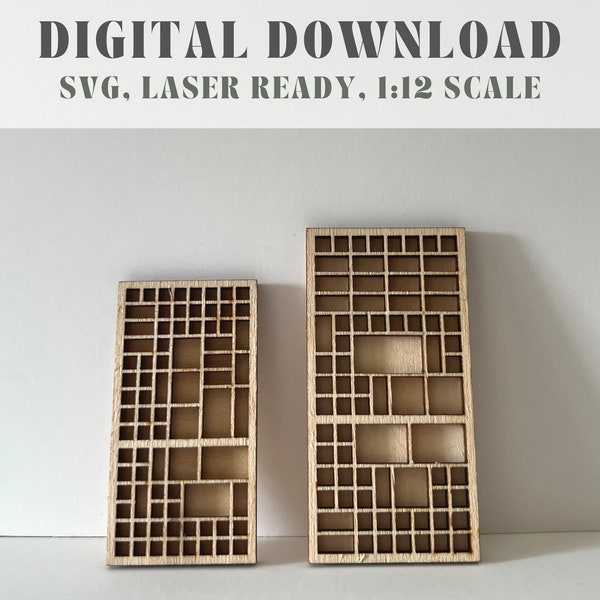 SVG 1:12 miniatuur type lade | Poppenhuismeubels | Digitaal downloaden | 3mm | Lasergesneden bestand | Glowforge