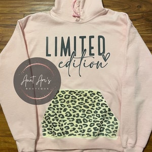Limited Edition Leopard Pocket Hoodie| Leopard Pocket| Custom Hoodie| Unique| One of a Kind| Heart| Leopard