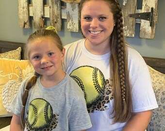 Softball Leopard Shirt (Adult and Youth Sizes)| Softball Life| Mommy and Me Shirts